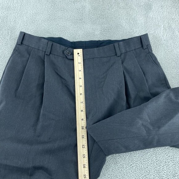 Brooks Brothers Mens 346 Black Wool Pleated Dress Pants W35 L30 4151 - Picture 5 of 9